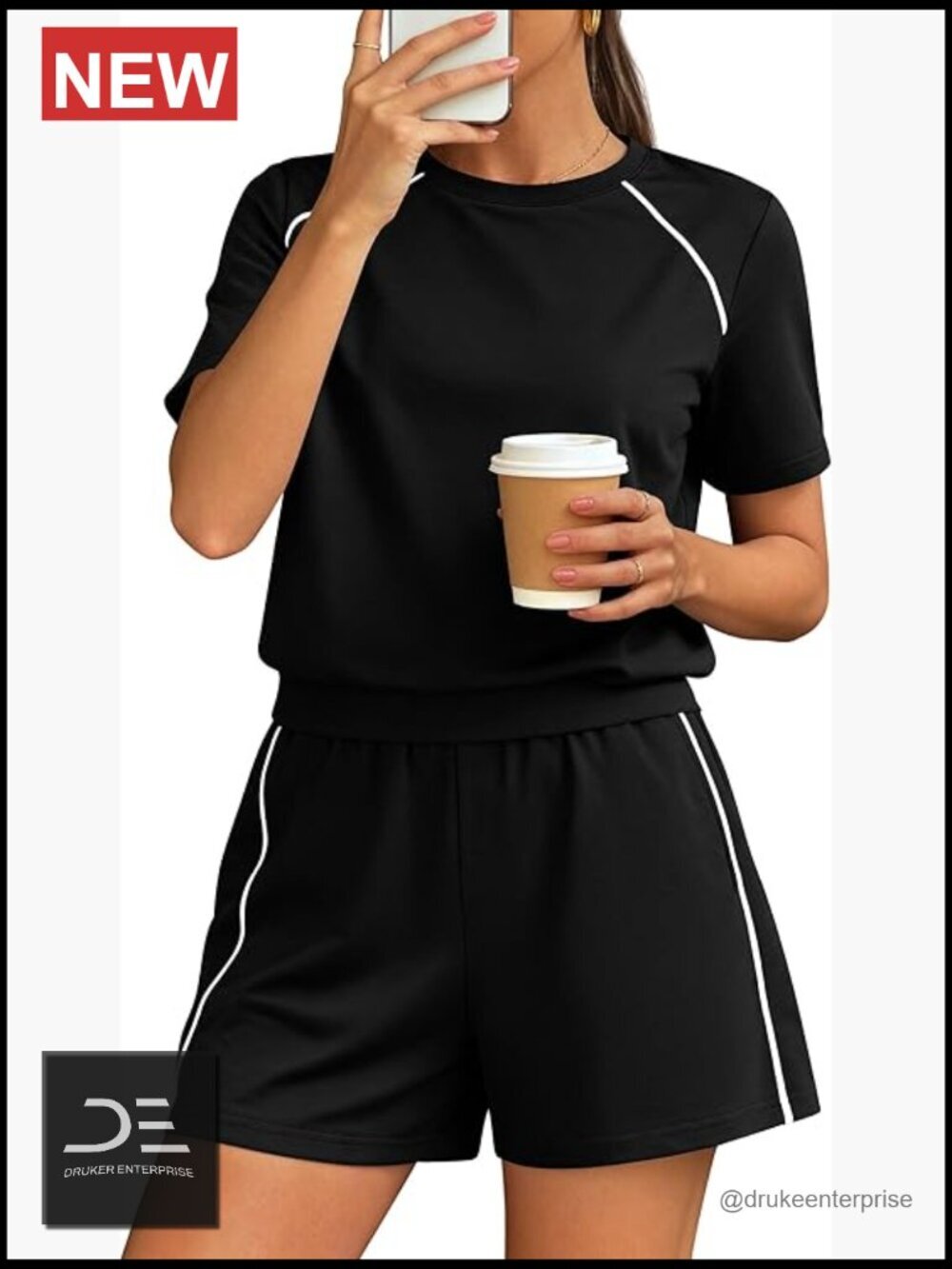 2 Piece Short Set for Women Summer Lounge Set Matching Athleisure Outfit